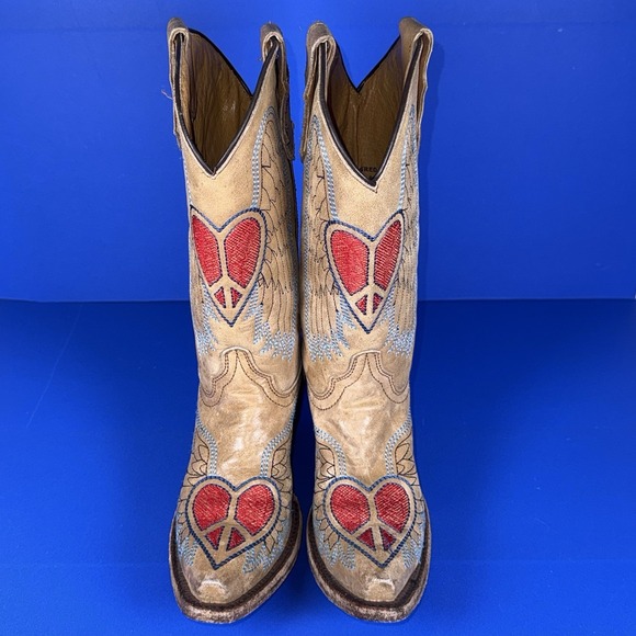 Vintage Corral Cowboy Boots with Hearts and‎ Wings Kids 2.5T Cowgirl Boots Rodeo - Picture 2 of 9